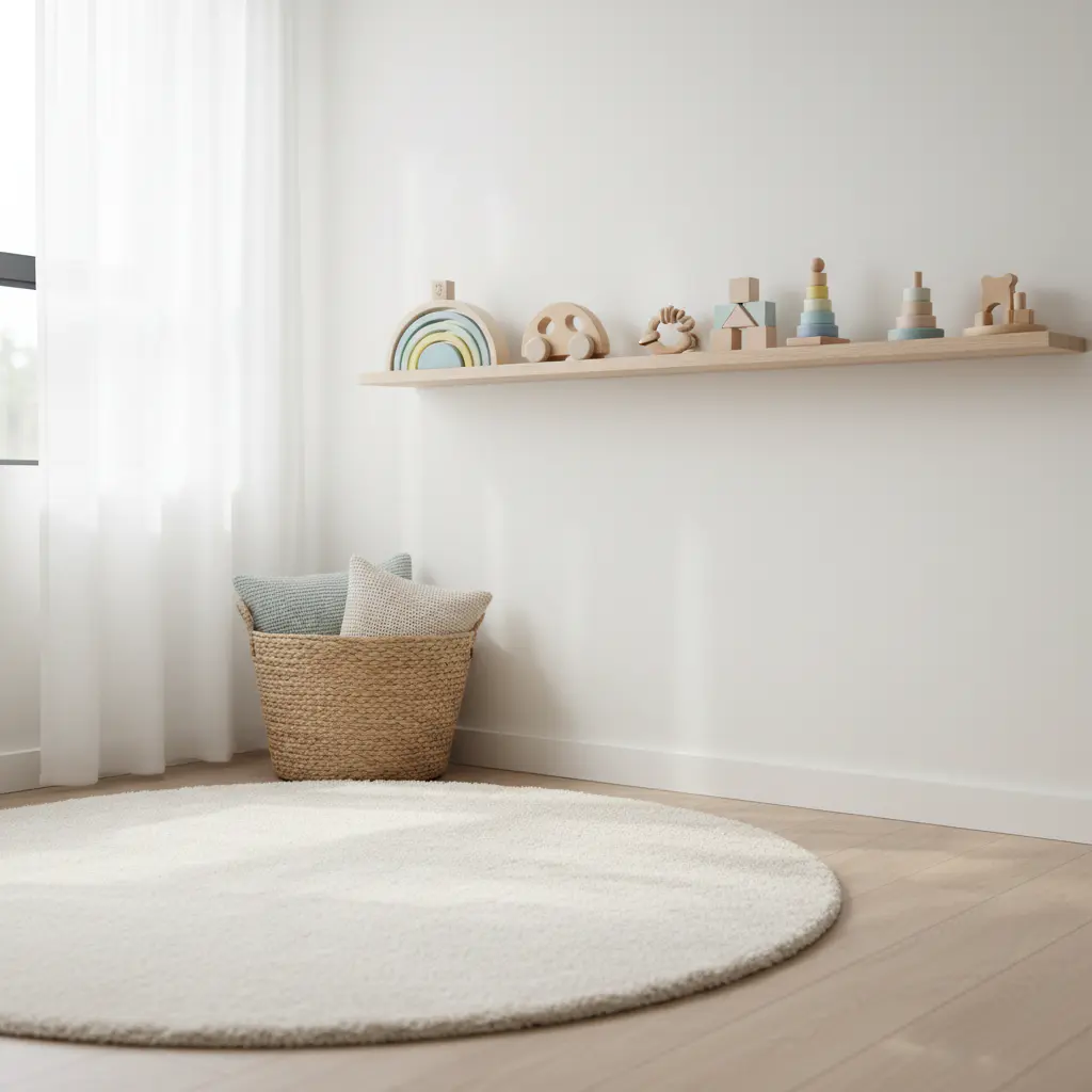 Wooden toys in a bright room