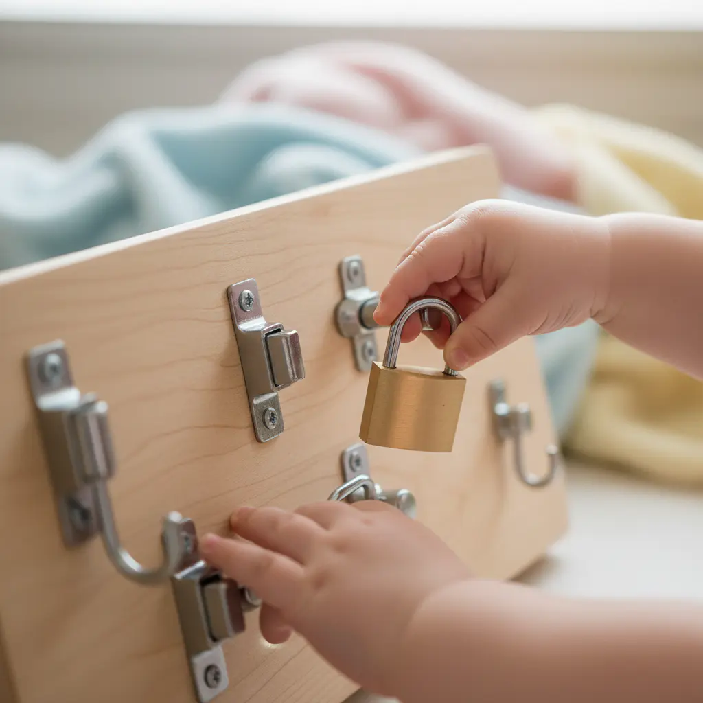 Toddler using fine motor skills
