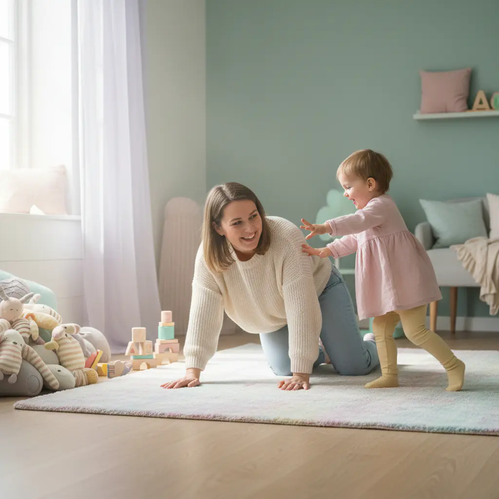 Parent and child playing together